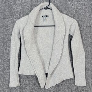 APT 9 Sweater Girls M Gray 100% Cashmere Open Front Shawl Cozy Knit Cardigan